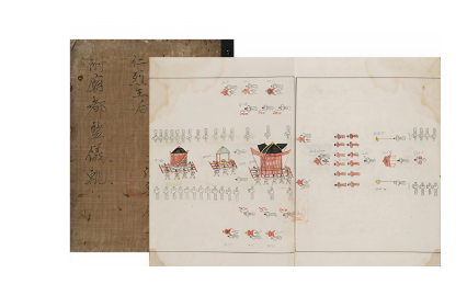 반차도 중 부묘 행렬 부분-인조인열왕후부묘도감의궤,규13524 - v.1 표지 및 363-364쪽 이미지