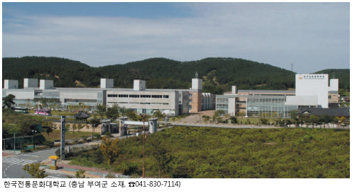 한국전통문화대학교(충남부여군 소재 041-830-7114)